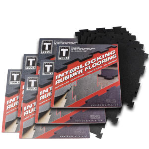 Body-Solid Tools Interlocking Rubber Floor Mat Box of 4, 6 Pack